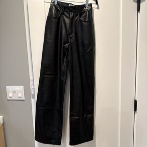 Abercrombie & Fitch Black High Rise Leather Pants